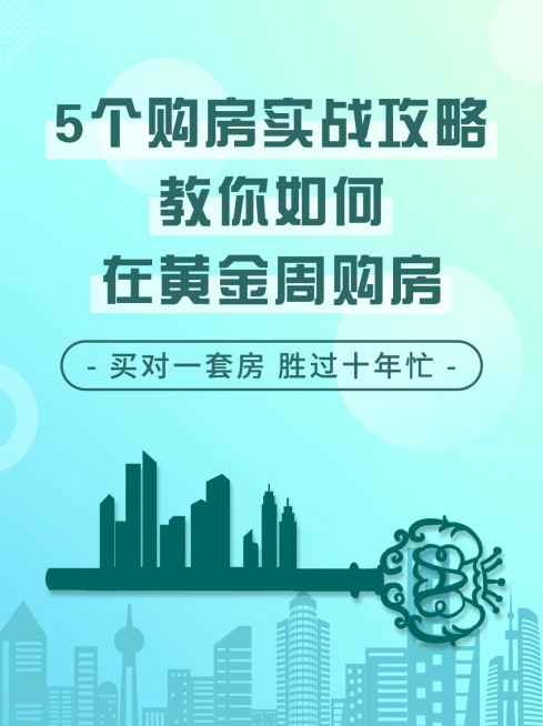 国庆房地产买房攻略创意小红书封面预览效果