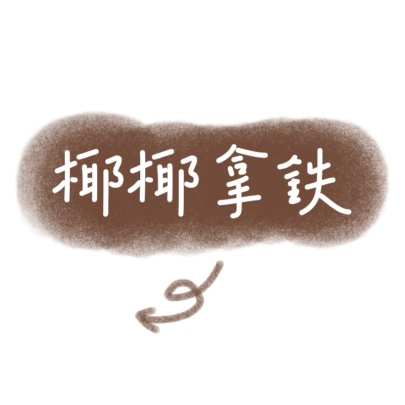 手绘-底纹清新文字-椰椰拿铁