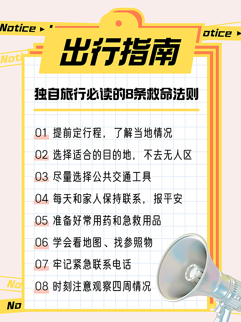 旅游出行指南通知简约小红书封面