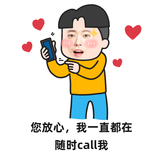 分头小哥营销表情包客户关怀爱心预览效果