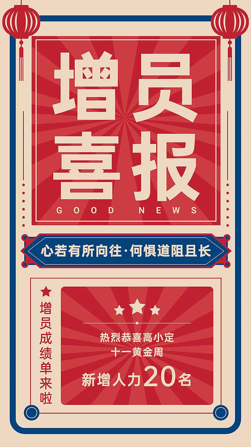 国庆金融保险招聘销售复古海报