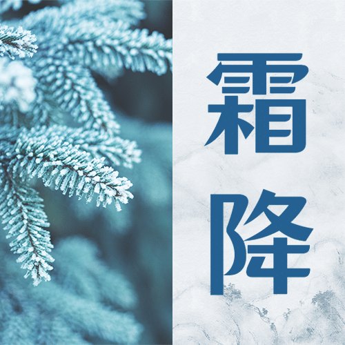 霜降节气祝福日签图框公众号次图预览效果