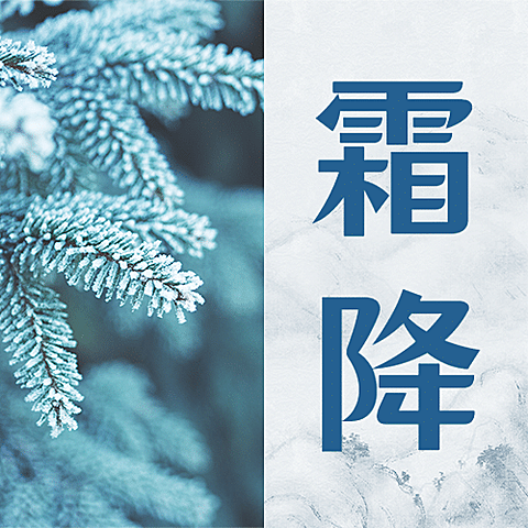 霜降节气祝福日签图框公众号次图