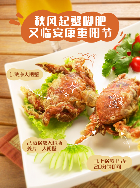 重阳节美食教程照片涂鸦风小红书封面配图预览效果