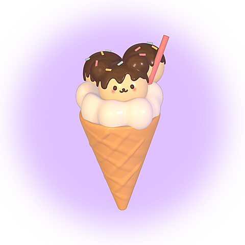 可爱C4D风食物微信3D头像