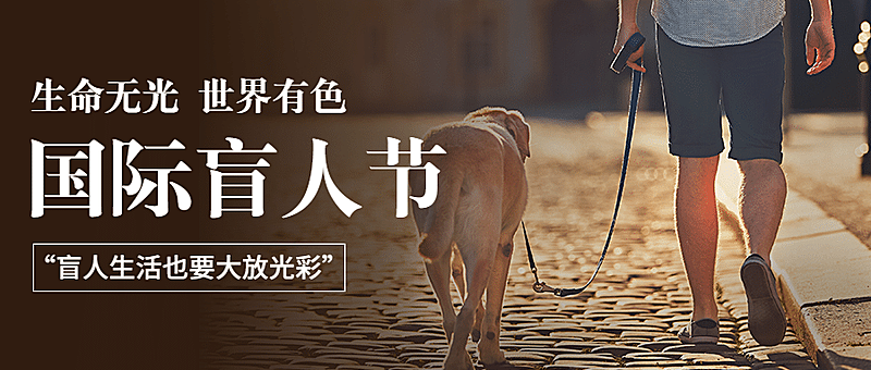 国际盲人节关注盲人爱心公益公众号首图