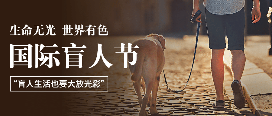 国际盲人节关注盲人爱心公益公众号首图