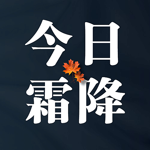 霜降节气祝福简约枫叶合成公众号次图