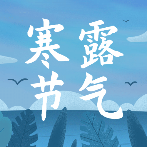 寒露节气祝福问候候鸟天空手绘公众号次图预览效果