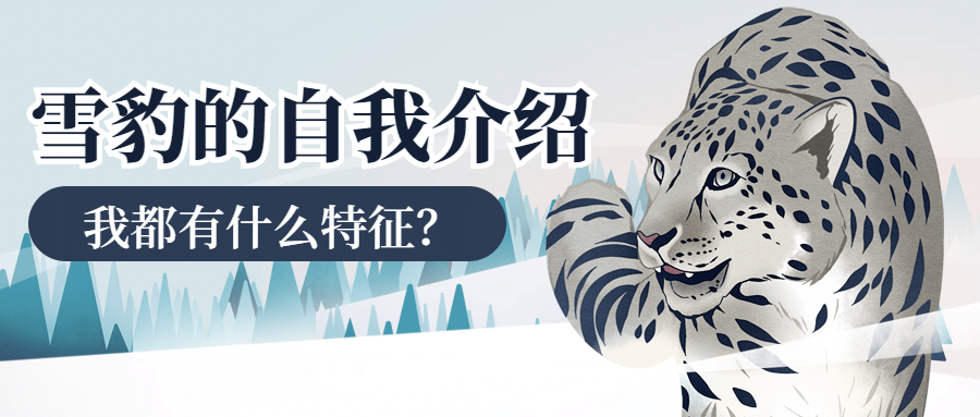 世界雪豹日节日科普宣传手绘公众号首图预览效果