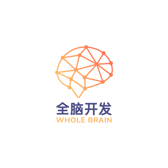 全脑开发教育培训手绘头像LOGO预览效果