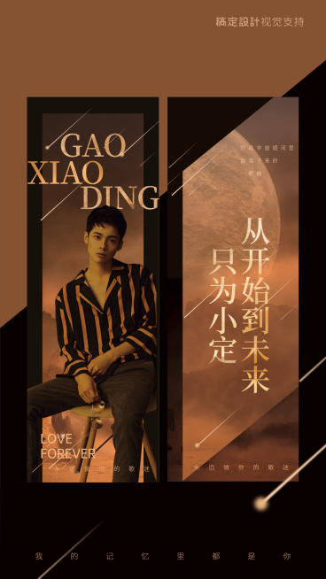明星应援高贵金流星竖版海报预览效果