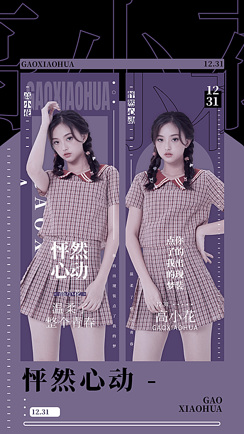 简约竖版饭圈粉丝应援手幅预览海报