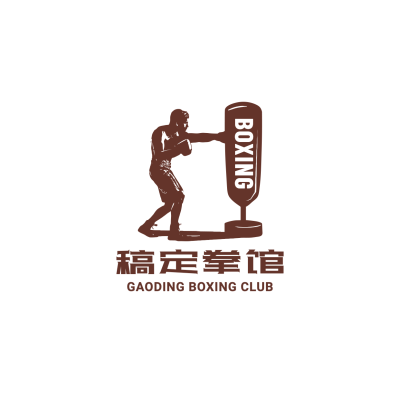 搏击拳击教育培训手绘头像logo