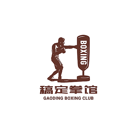 搏击拳击教育培训手绘头像logo