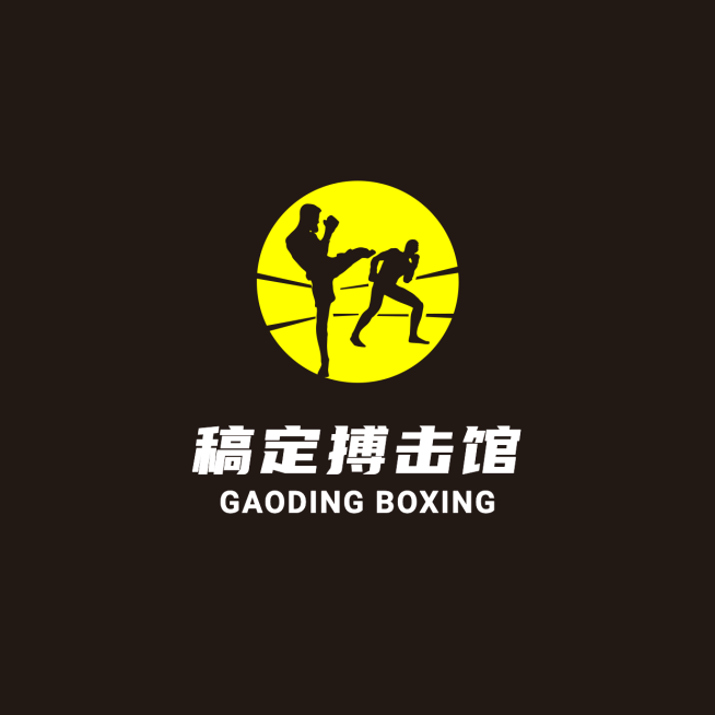搏击拳击教育培训手绘头像logo预览效果