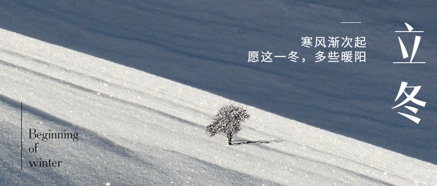 立冬节气雪地寒冬公众号首图