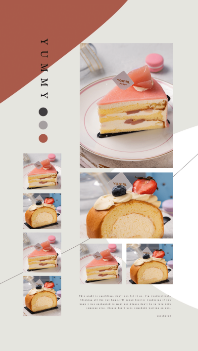简约ins风美食拼图晒照8图框