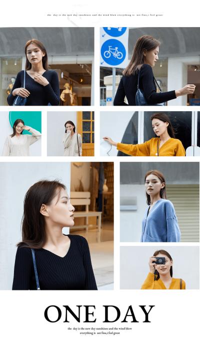 清新极简ins拼图晒照8图框