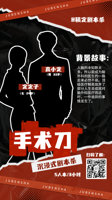 桌游剧本杀现代推理宣传海报预览效果