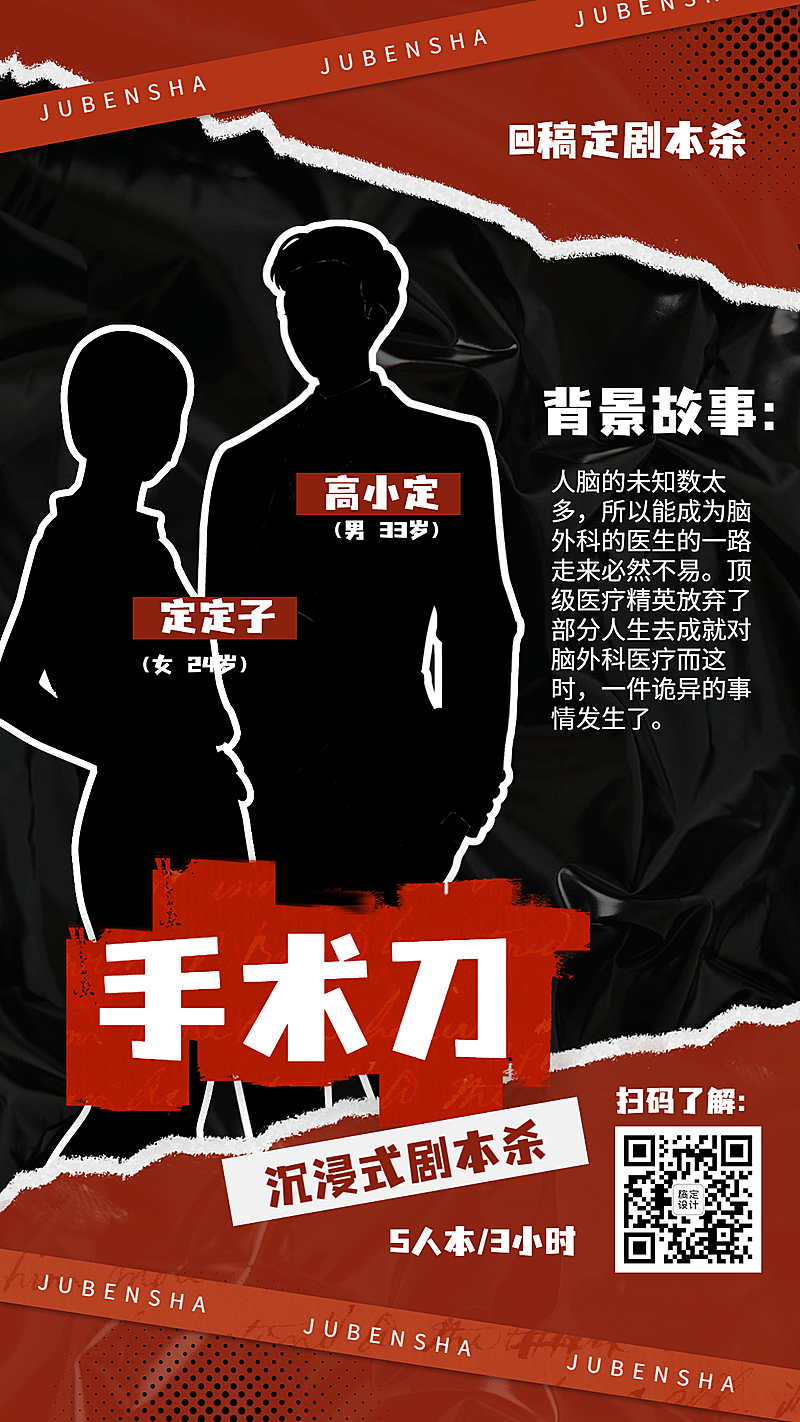 桌游剧本杀现代推理宣传海报