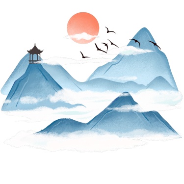 中国风-云雾山峰场景1