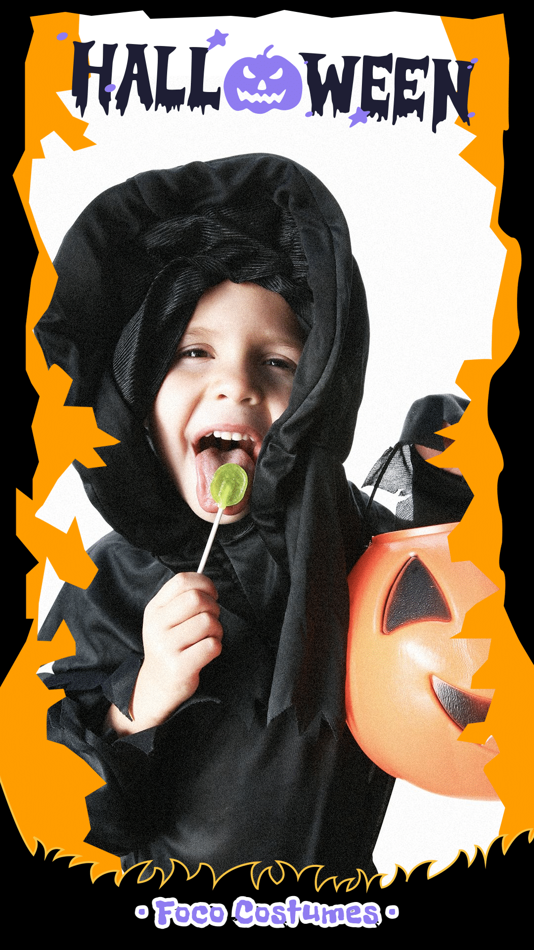 Creative Halloween Kiddy Costumes Ecommerce Story预览效果
