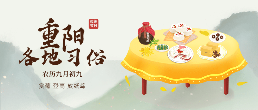 九九重阳节各地习俗科普祝福公众号首图预览效果