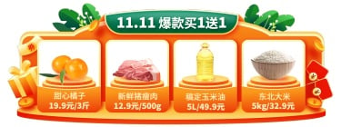 促销双11食品生鲜胶囊banner