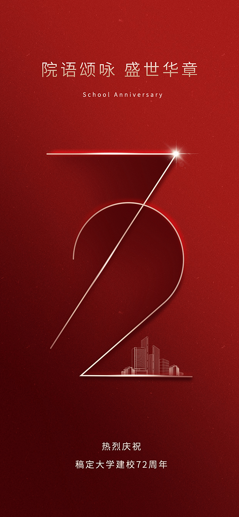 高等教育周年纪念复古全屏竖版海报