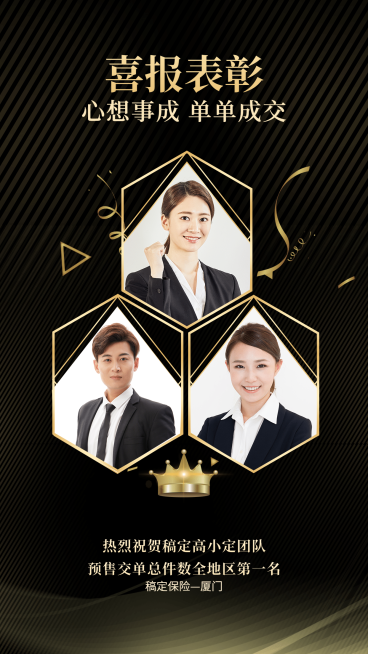 微商团队销量冠军喜报表彰多人皇冠预览效果