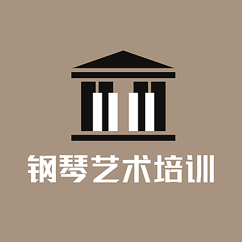 钢琴艺术培训手绘头像logo