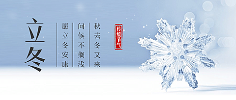 立冬节气冰晶雪花实景公众号首图