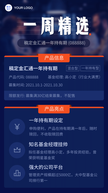 金融保险产品营销宣传推广扁平海报预览效果