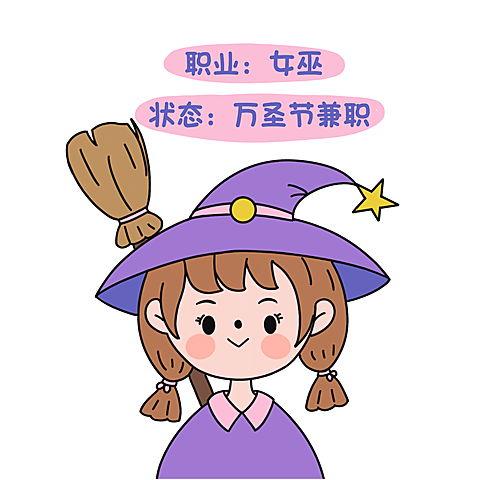 万圣节手绘可爱情侣头像