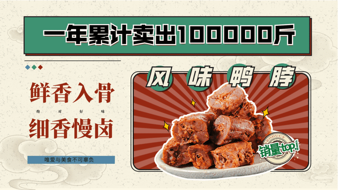 卤味熟食美食推荐复古简约联屏组图电视屏横屏动图预览效果