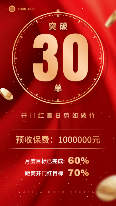 金融保险表彰颁奖红金喜报贺报