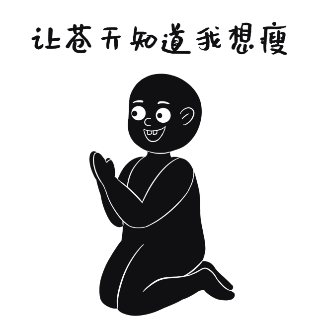 趣味创意手绘小黑人减肥头像预览效果
