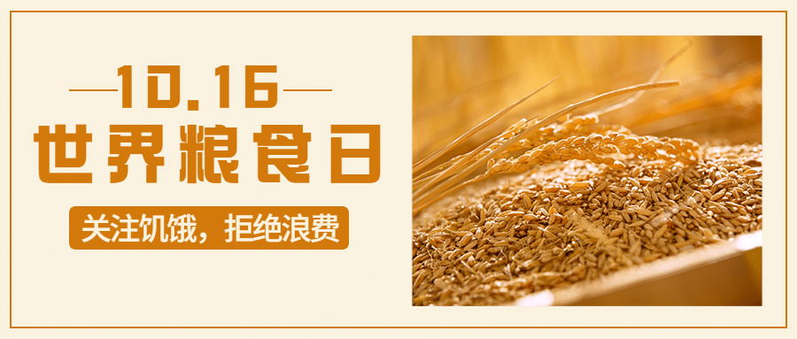 世界粮食日节约粮食光盘行动公众号首图预览效果