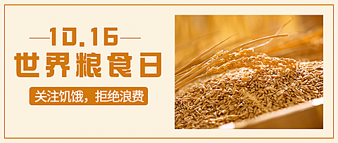 世界粮食日节约粮食光盘行动公众号首图