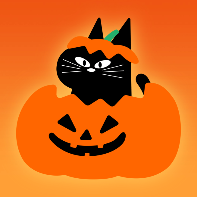 可爱猫咪南瓜万圣节微信头像预览效果