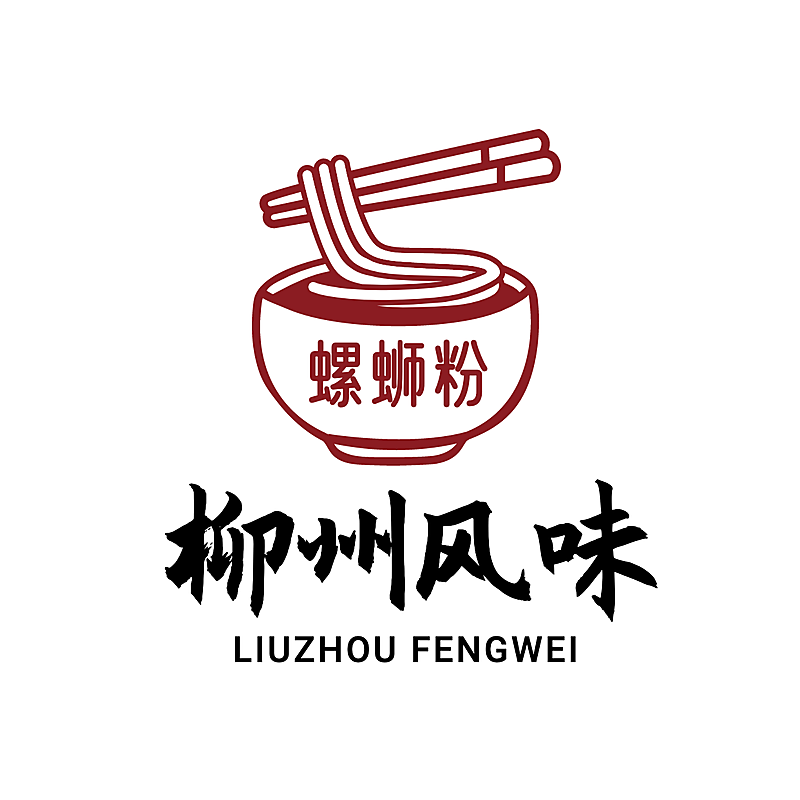 螺蛳粉食企业宣传简约LOGO图形