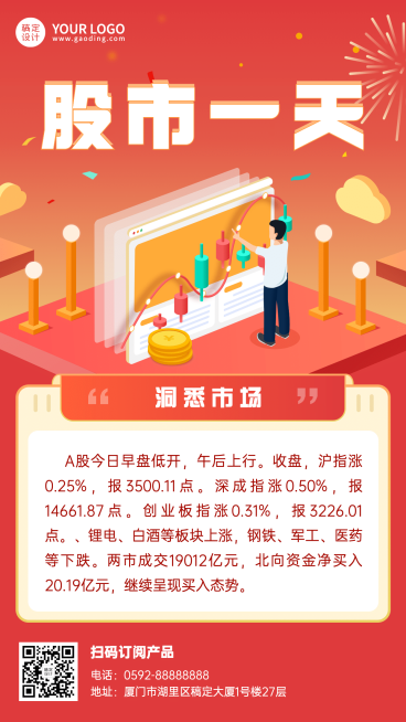 金融保险政策资讯简约竖版海报预览效果