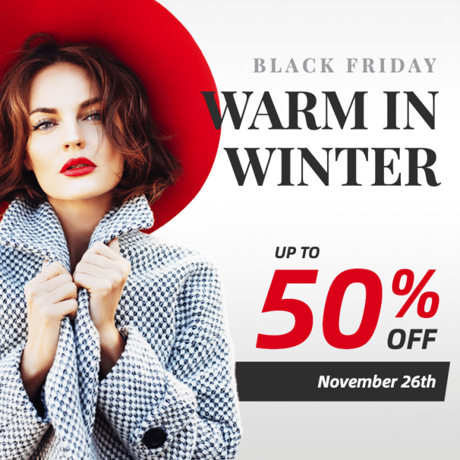 简约黑色星期五服装女装跨境电商促销主图预览效果