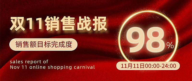双十一销售战报公众号首图