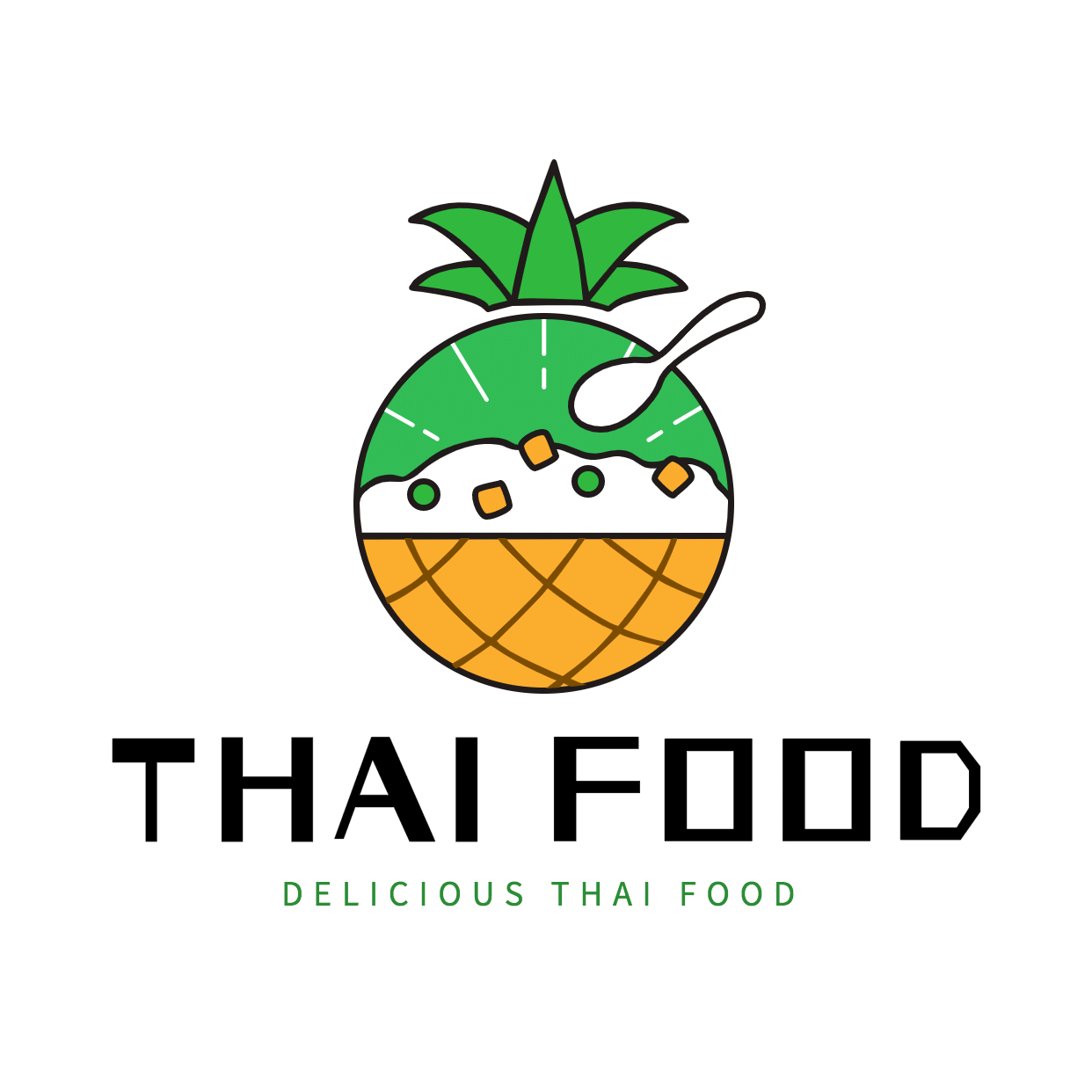泰国菜宣传推广菠萝可爱门店LOGO