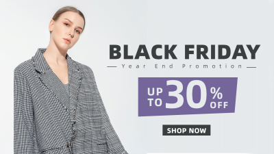 时尚简约黑色星期五服装女装跨境电商海报banner