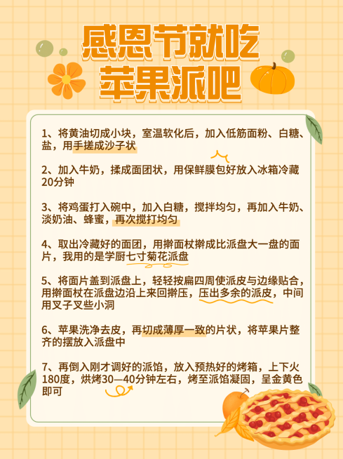 感恩节餐饮美食攻略指南简约小红书配图预览效果