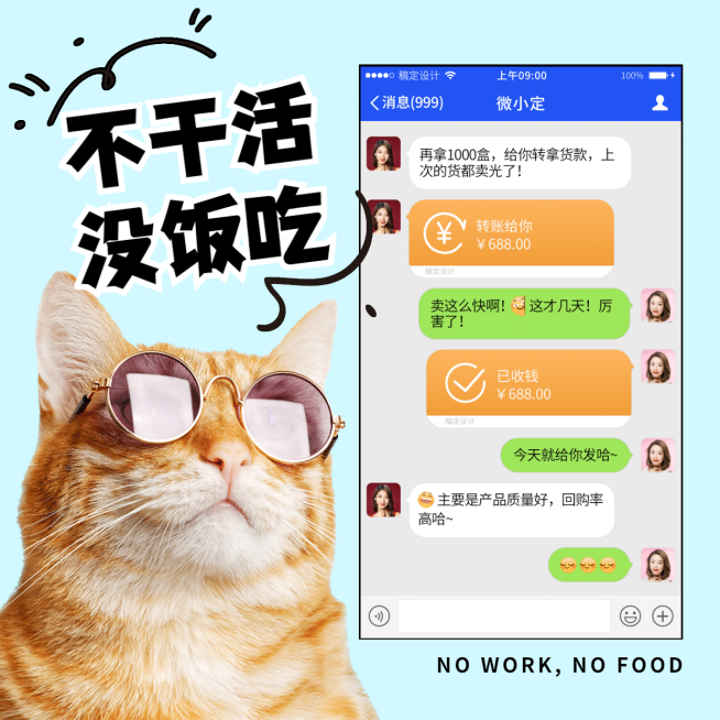 简约纯色背景猫咪萌宠晒单晒反馈预览效果