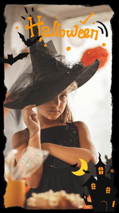 Halloween Festival Girl Cartoon Text Instagram Story